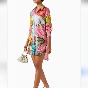 Agua Bendita Womens  Crystal Mirage Tunic, Pink Size M